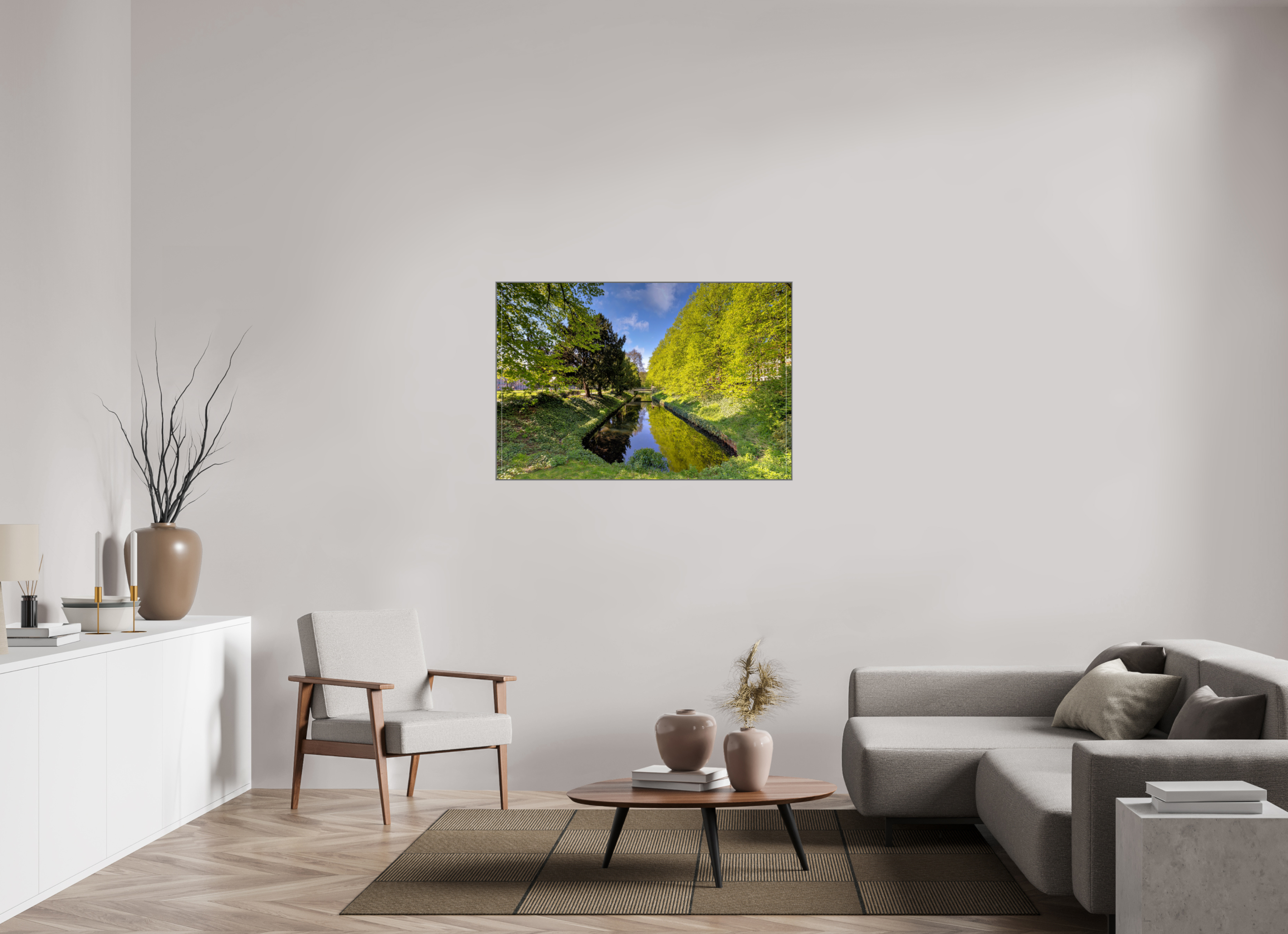120 x 80 cm, Alurahmen 25mm Wassergraben an der Engelenschanze
