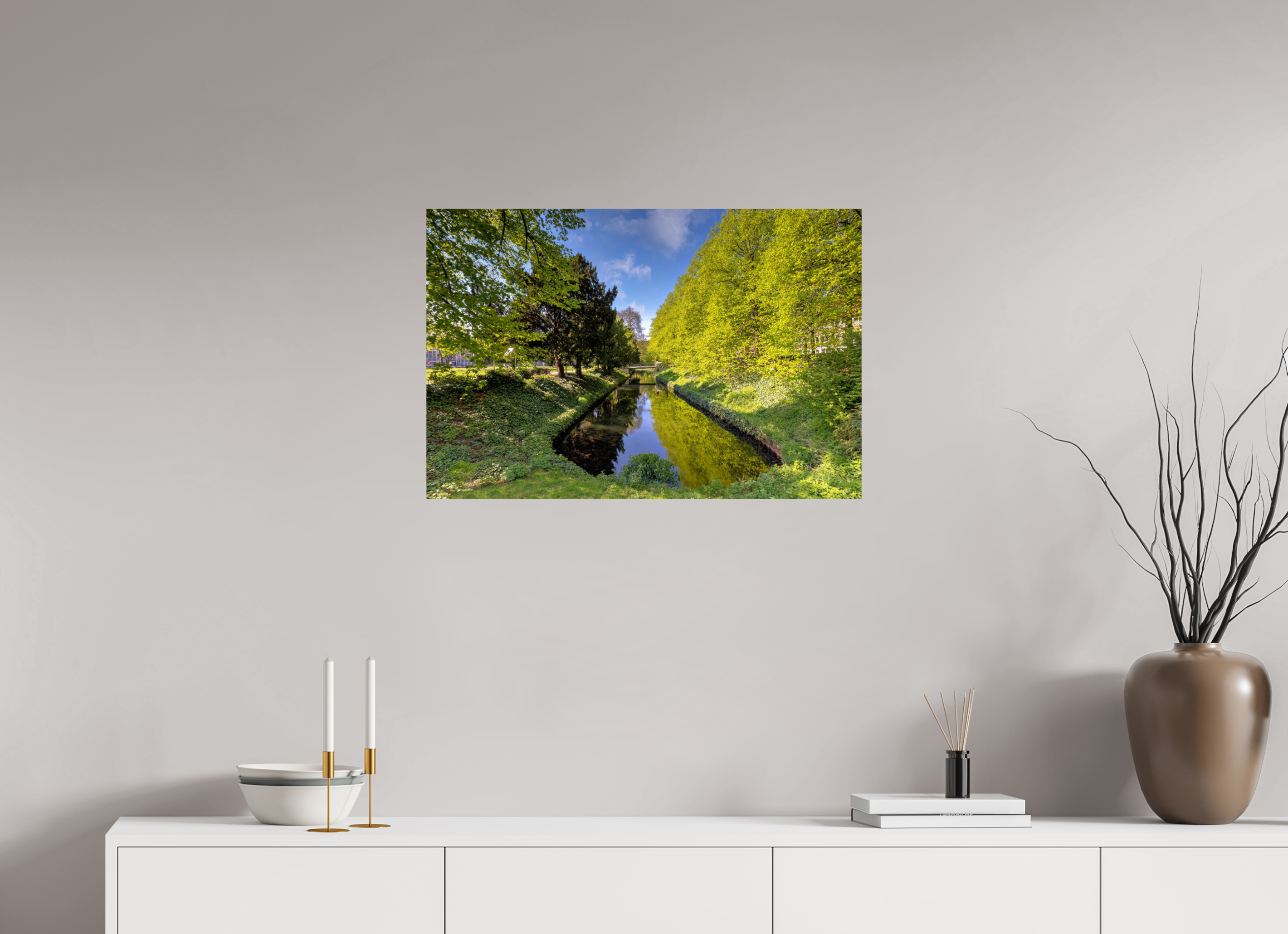 75 x 50 cm, Baryta - Fine Art Wassergraben an der Engelenschanze