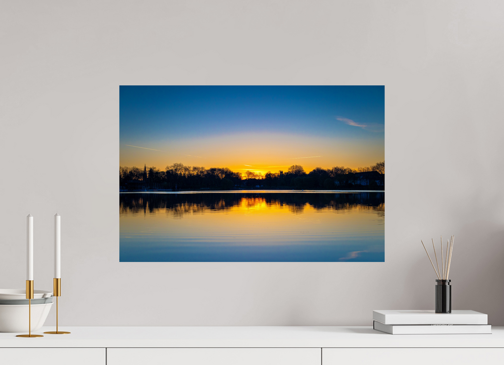 60 x 40 cm, Baryta - Fine Art Der Aasee bei Sonnenaufgang