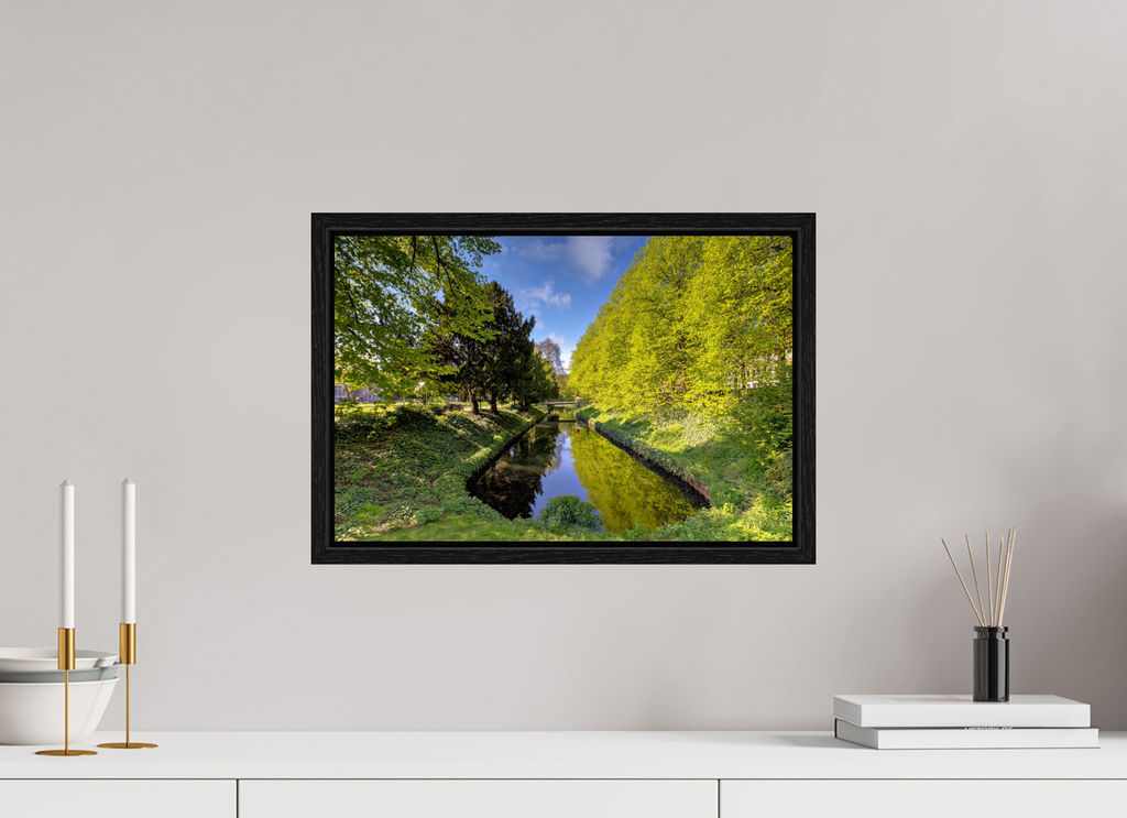 45 x 30 cm, Floater Frame Wassergraben an der Engelenschanze