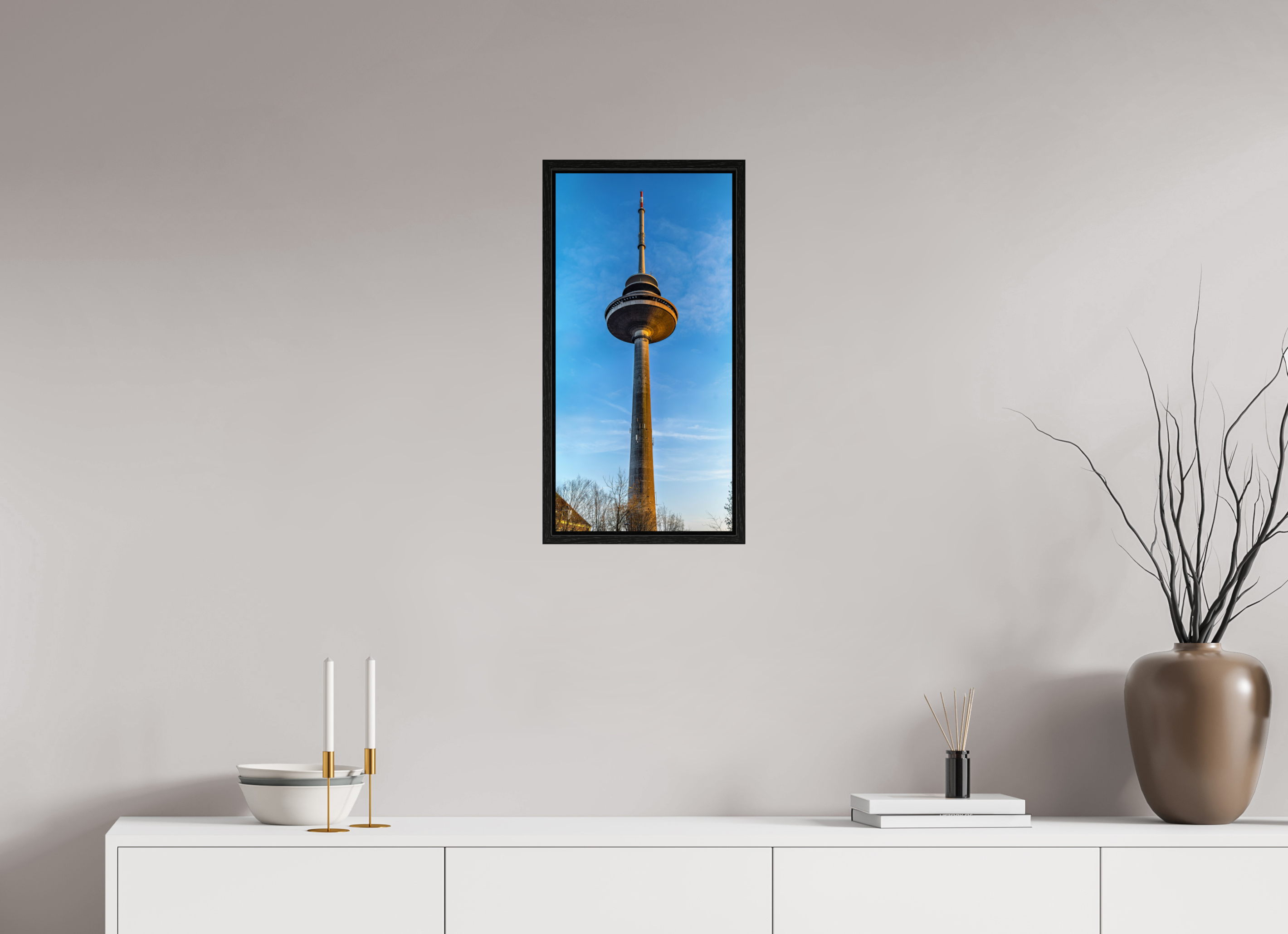 30 x 60,8 cm, Floater Frame Der Fernsehturm - ganz