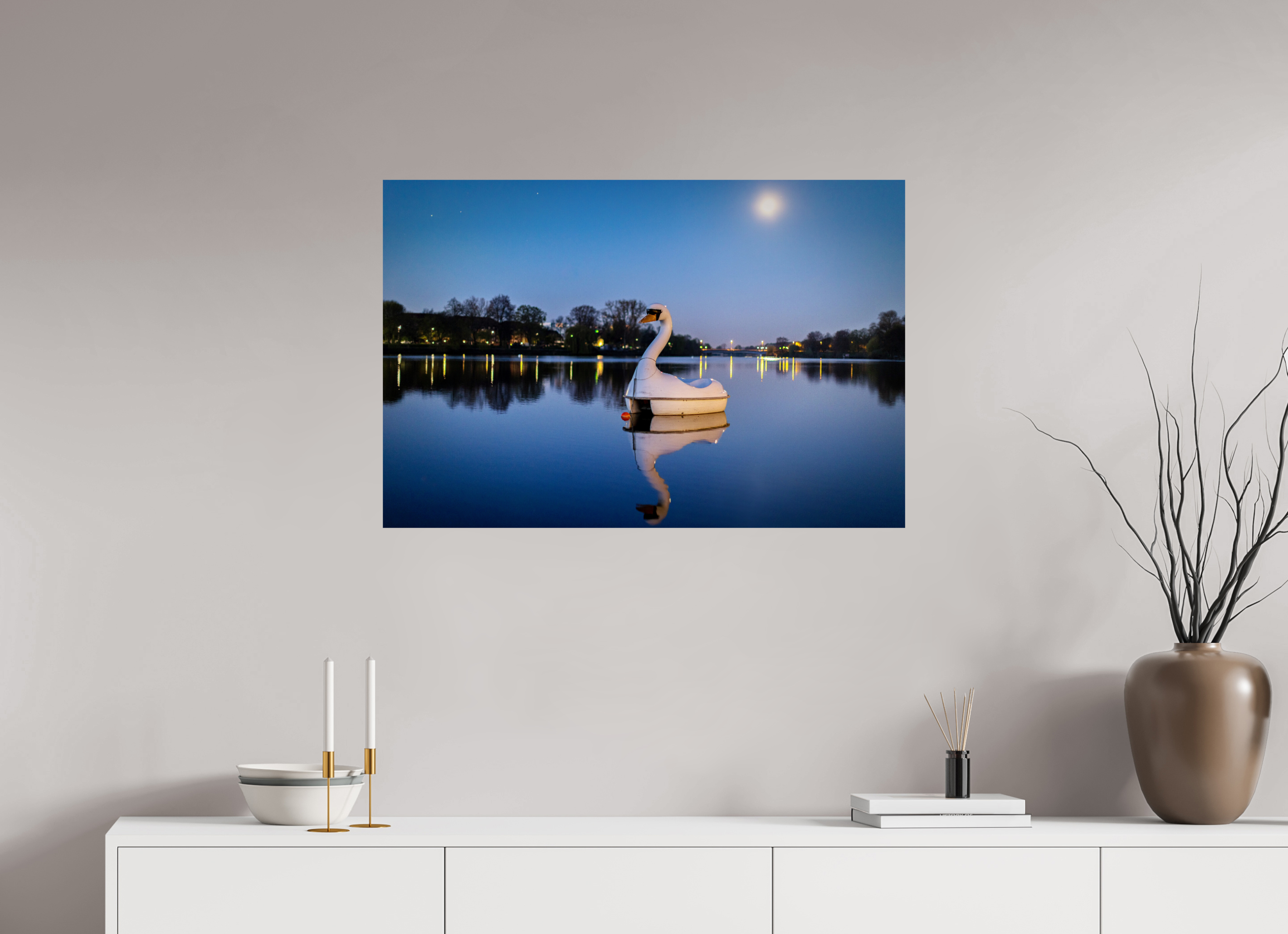 90 x 60 cm, Baryta - Fine Art Der Schwan