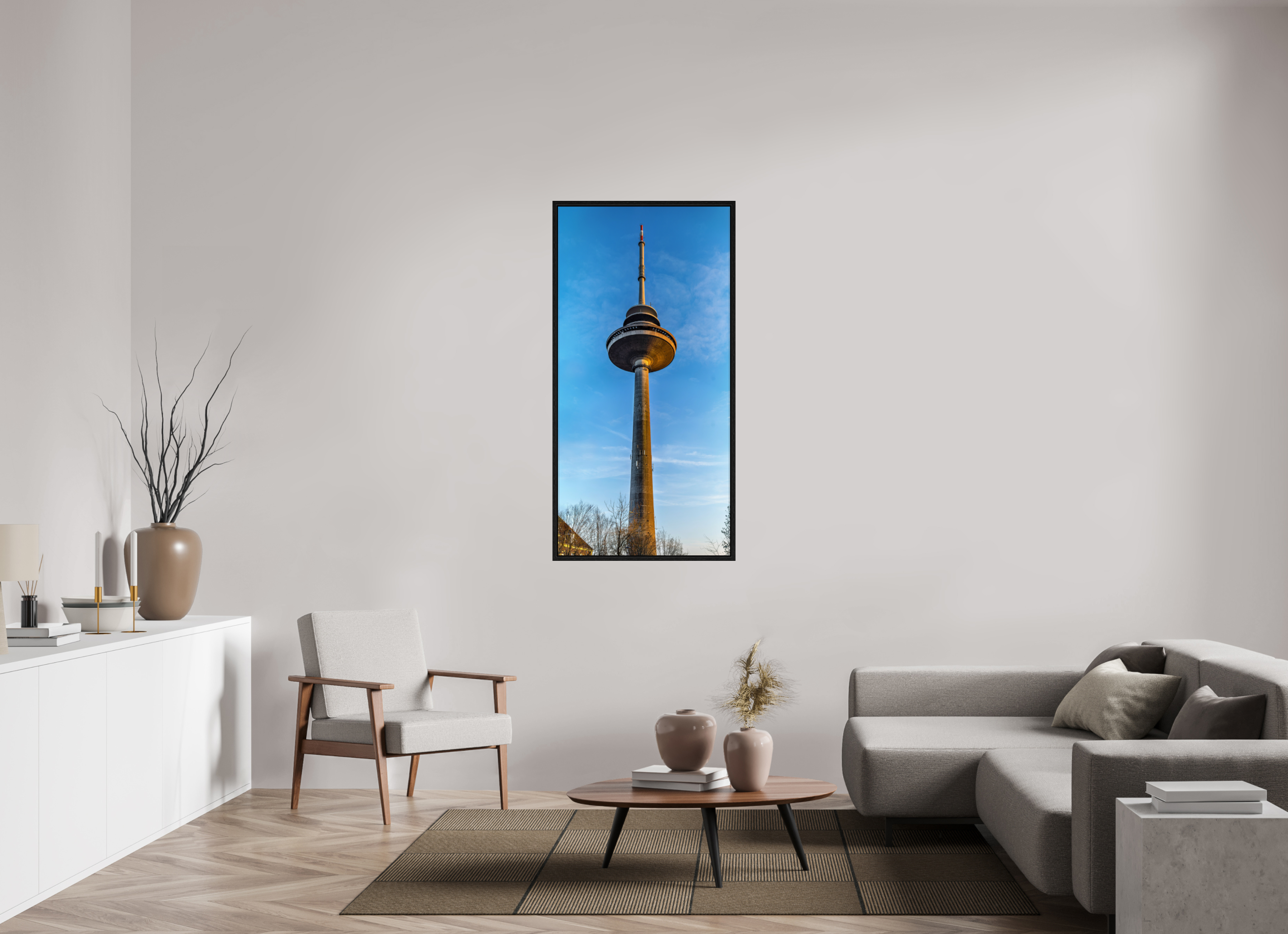 70 x 141,9 cm, Floater Frame Der Fernsehturm - ganz