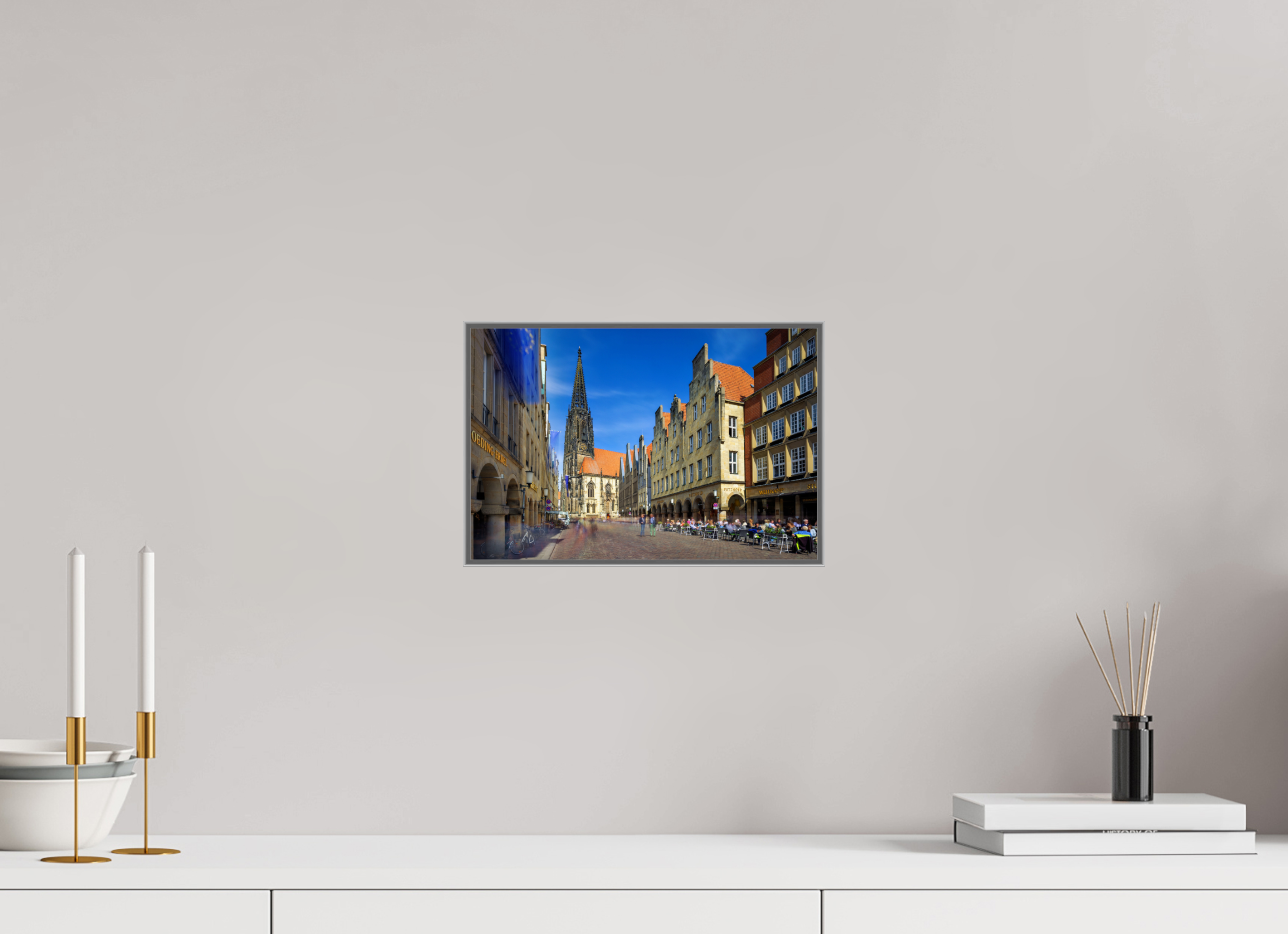 30 x 20 cm, Alurahmen 25mm Lambertikirche - Prinzipalmarkt
