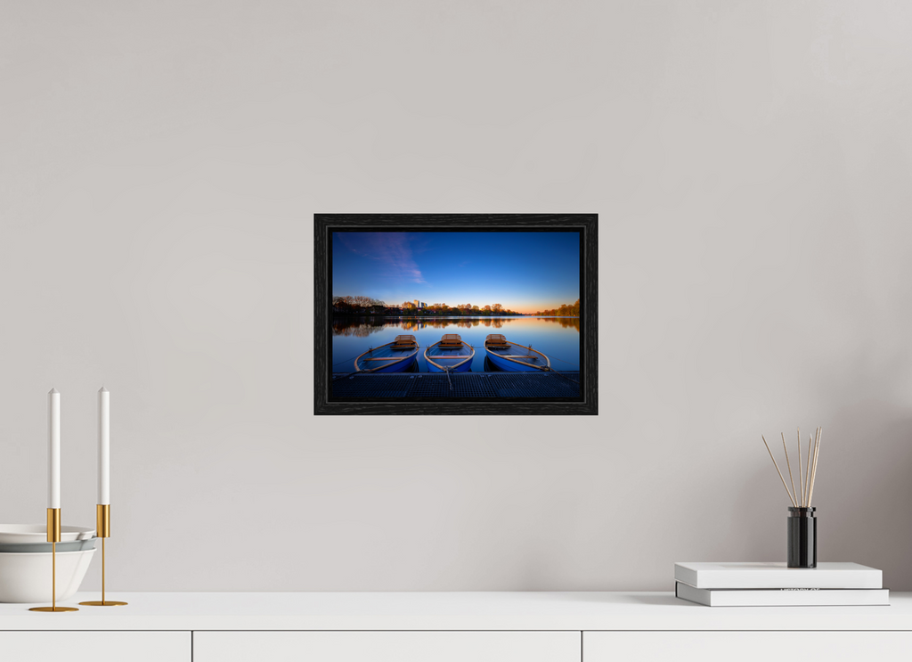 30 x 20 cm, Floater Frame Der Aasee / Drei Boote