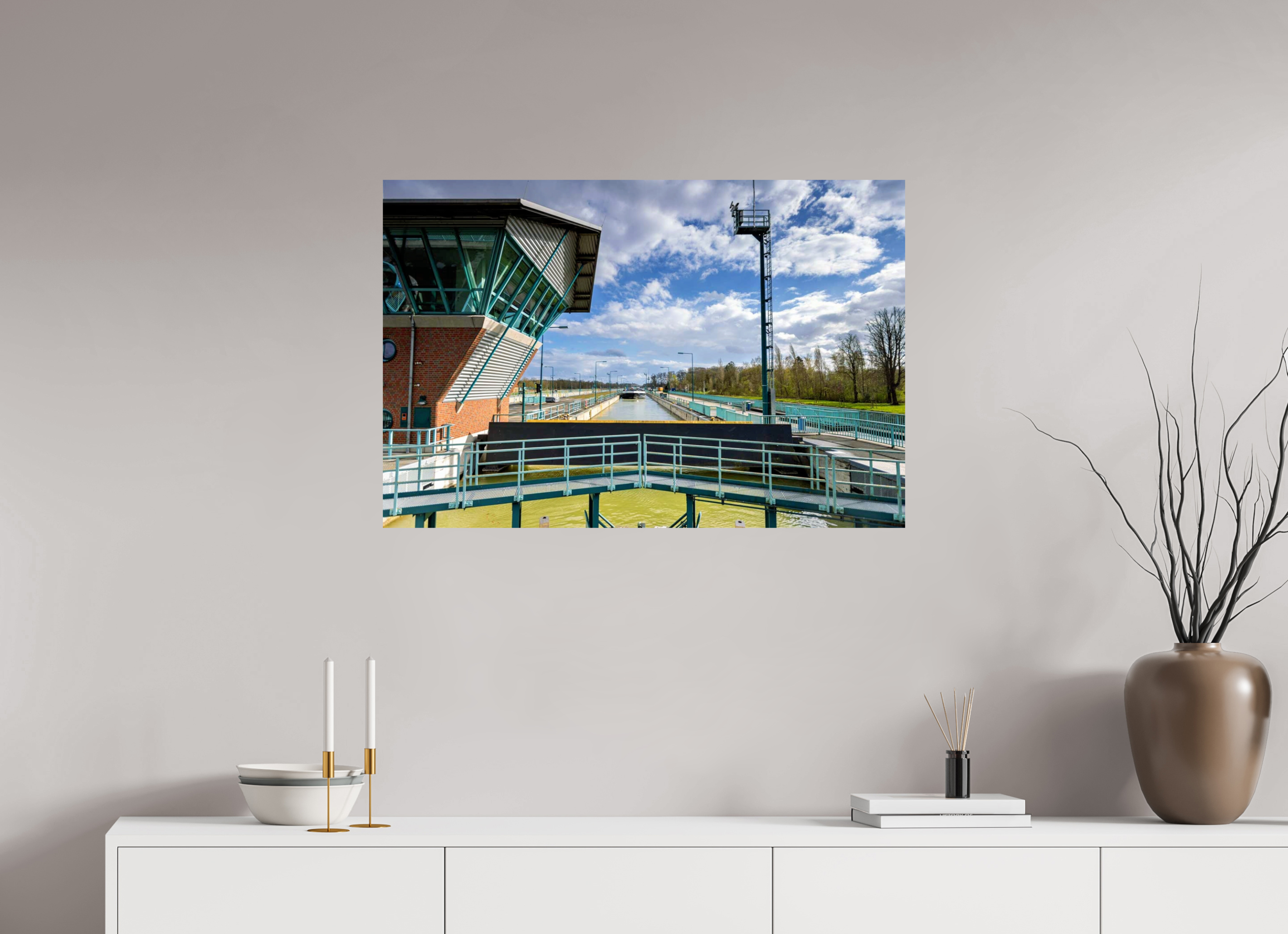 90 x 60 cm, Baryta - Fine Art Die Schleuse - Das Becken