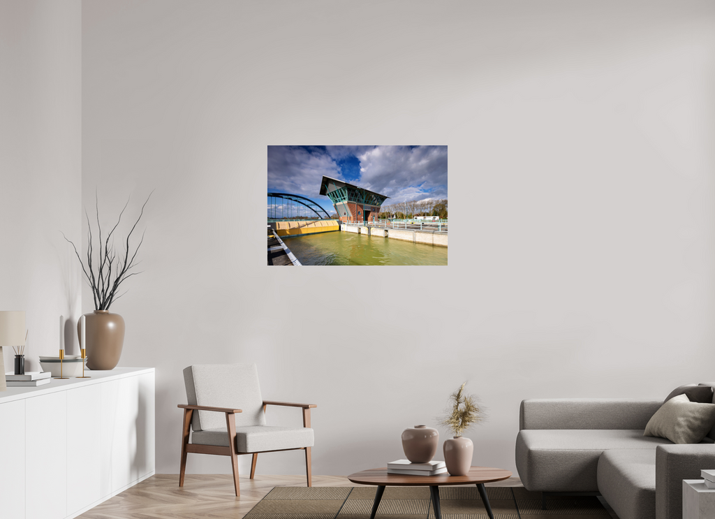 105 x 70 cm, Photo Print Under Acrylic Glass Die Schleuse - Der Tower