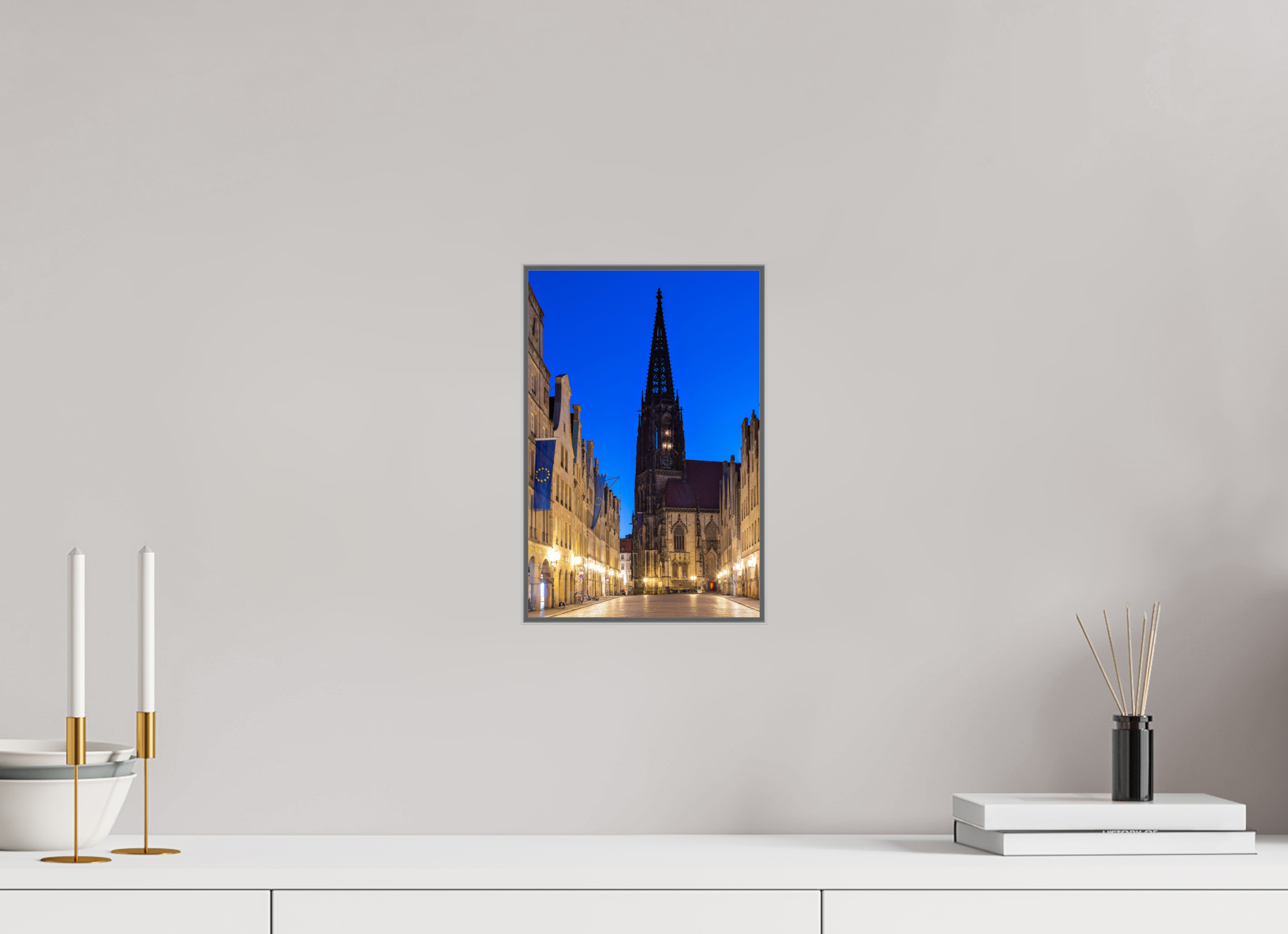20 x 30 cm, Alurahmen 25mm Lamberti bei Nacht + Prinzipal