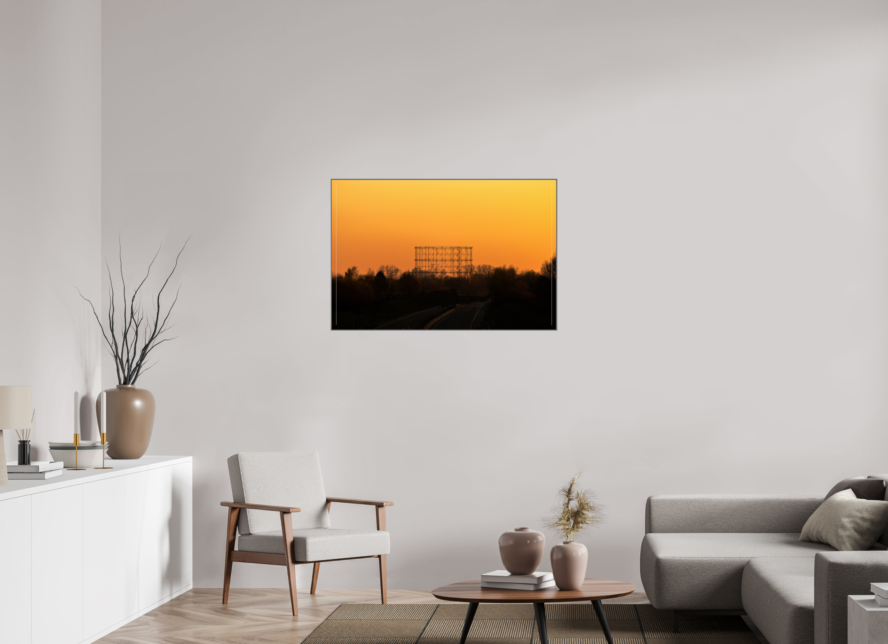 105 x 70 cm, Alurahmen 25mm Der Gasometer