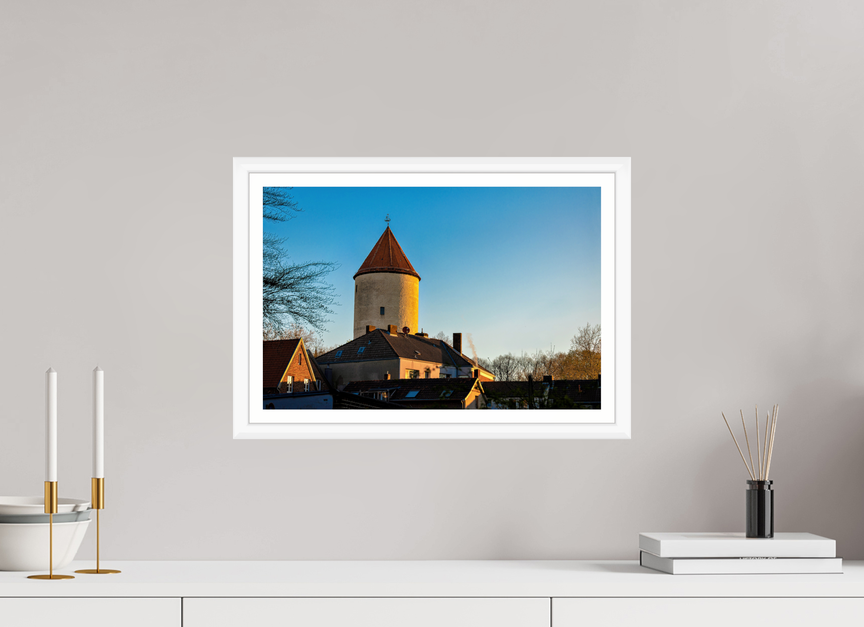 45 x 30 cm, Bern weiß und Rand Buddenturm