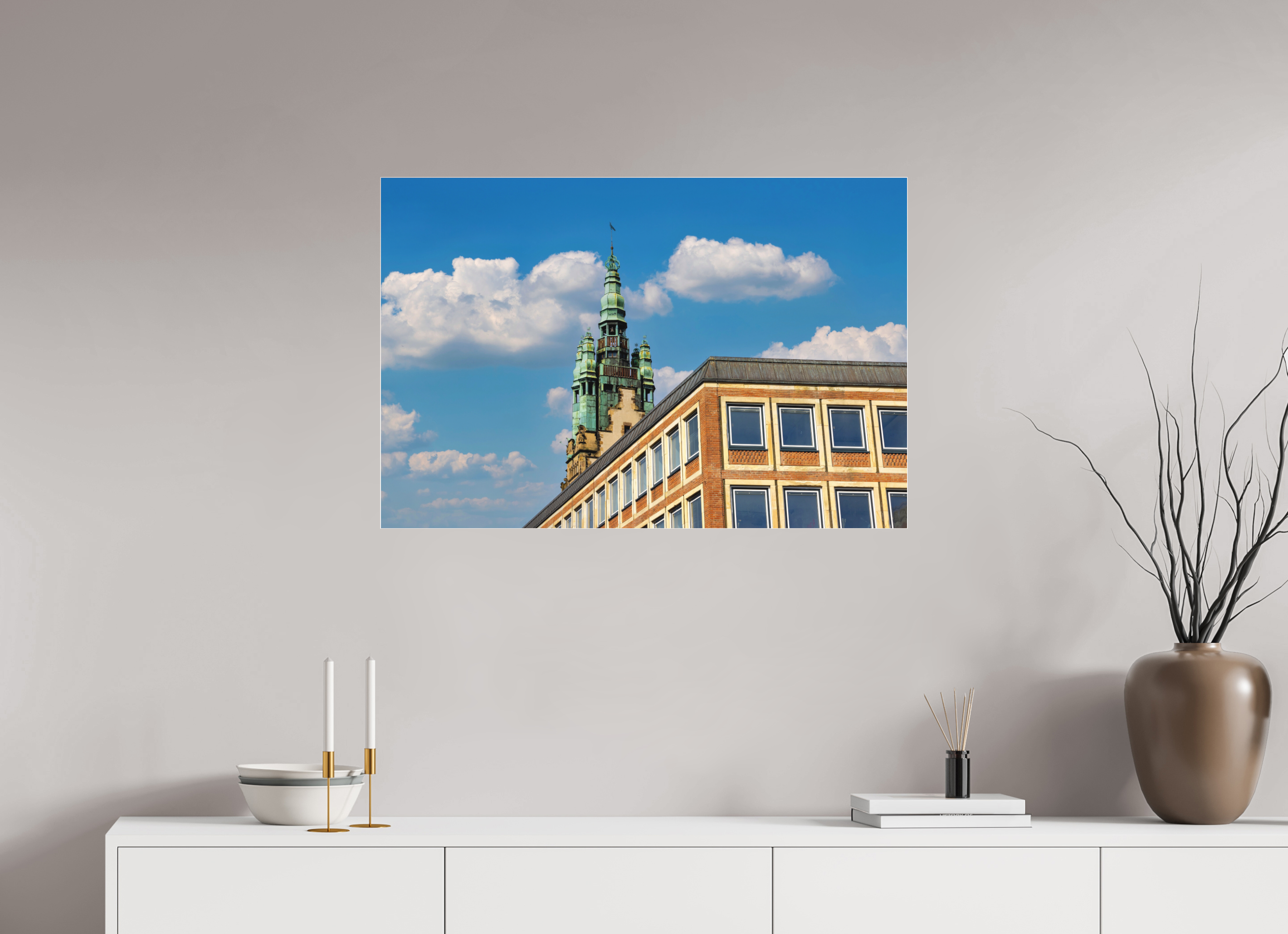 90 x 60 cm, Acrylglas Fine Art Pigmentdruck Stadthaustrum - Stadthaus