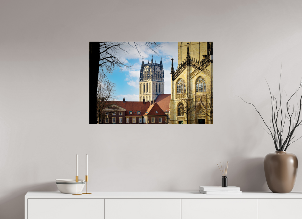 90 x 60 cm, Photo Print Under Acrylic Glass Überwasserkirche mit Dom