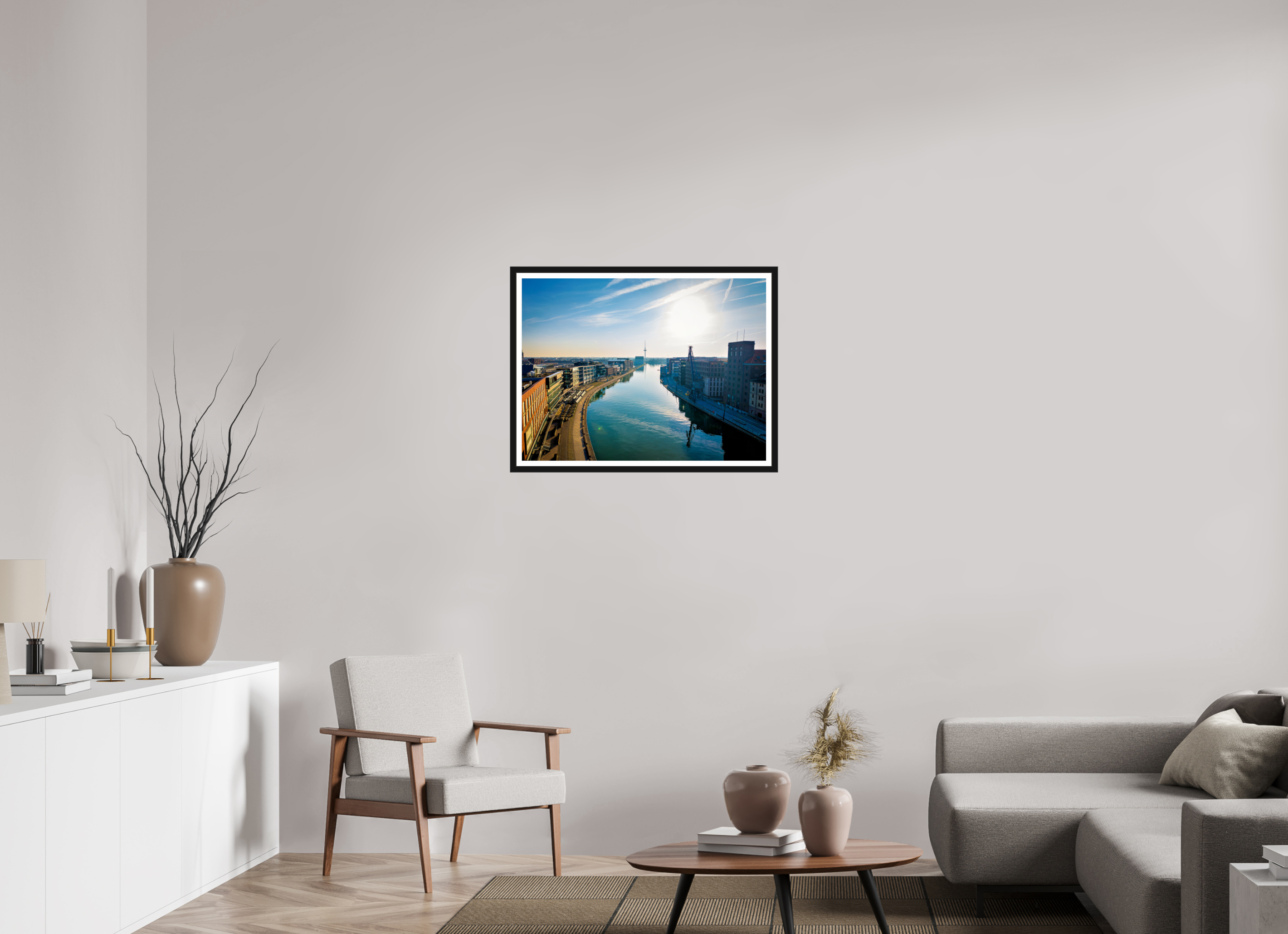 80 x 60 cm, Bern und Rand Münster Hafen – Ruhe zwischen Stahl und Wasser