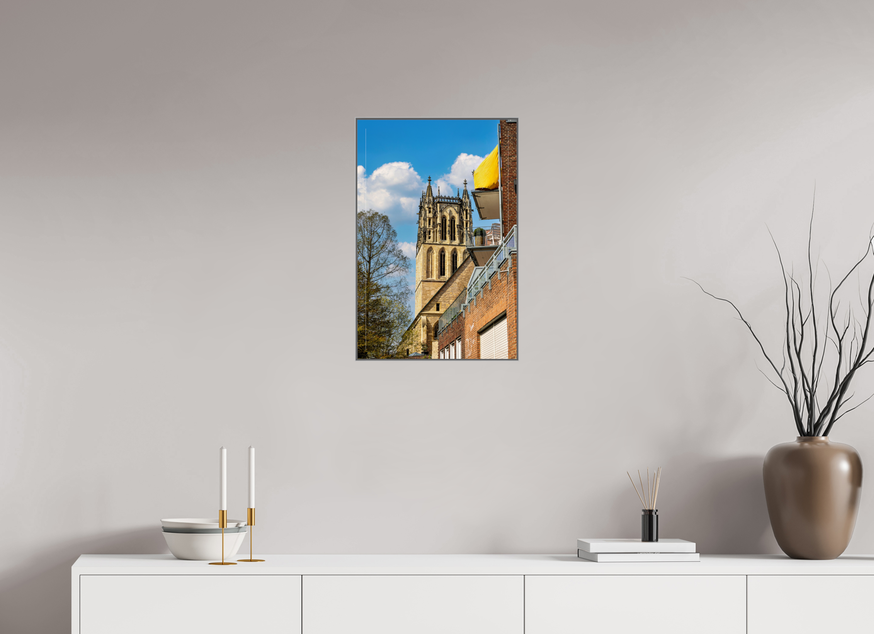 40 x 60 cm, Alurahmen 25mm Überwasserkirche - im Hochformat