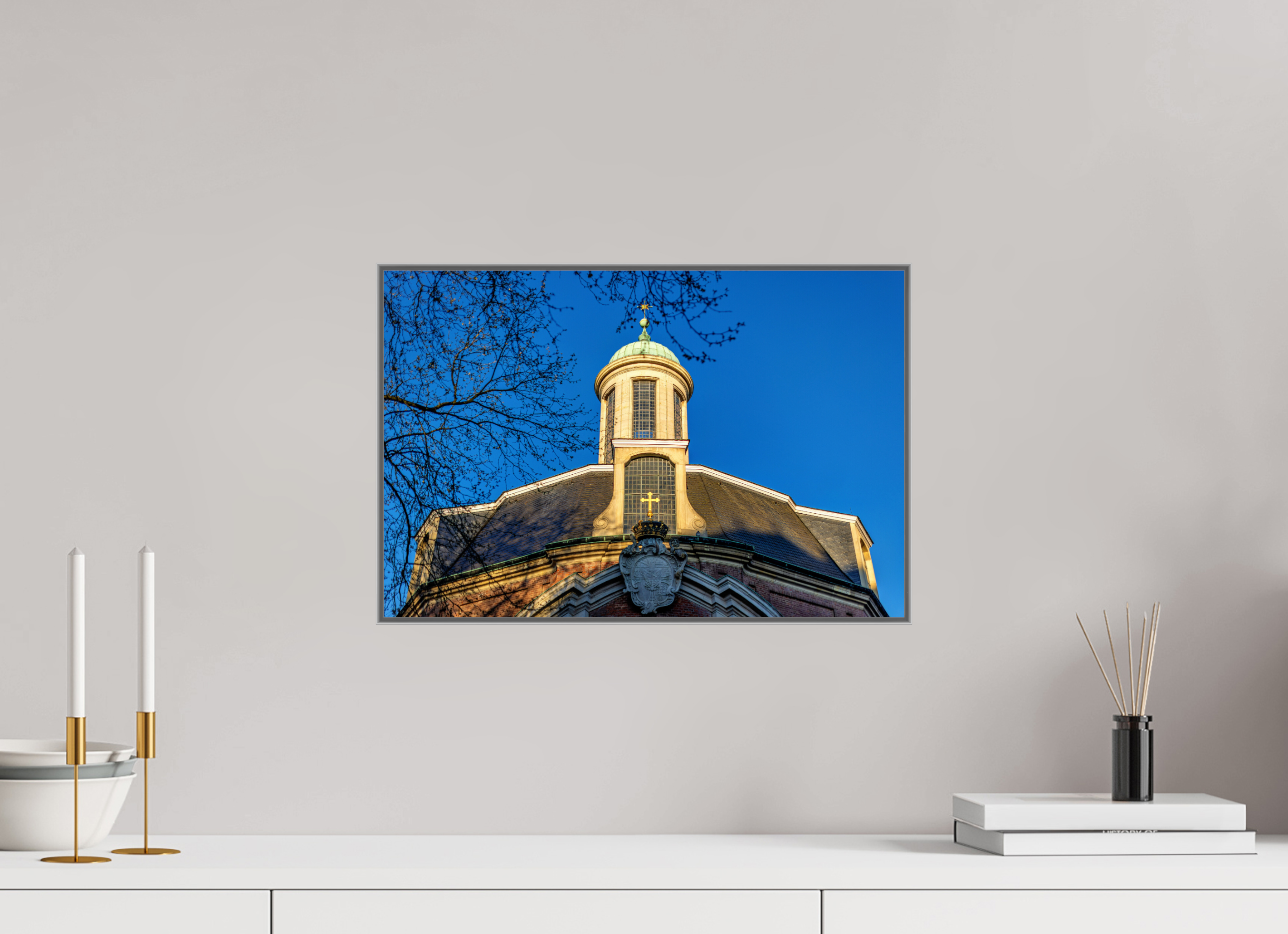 45 x 30 cm, Alurahmen 25mm Clemeskirche