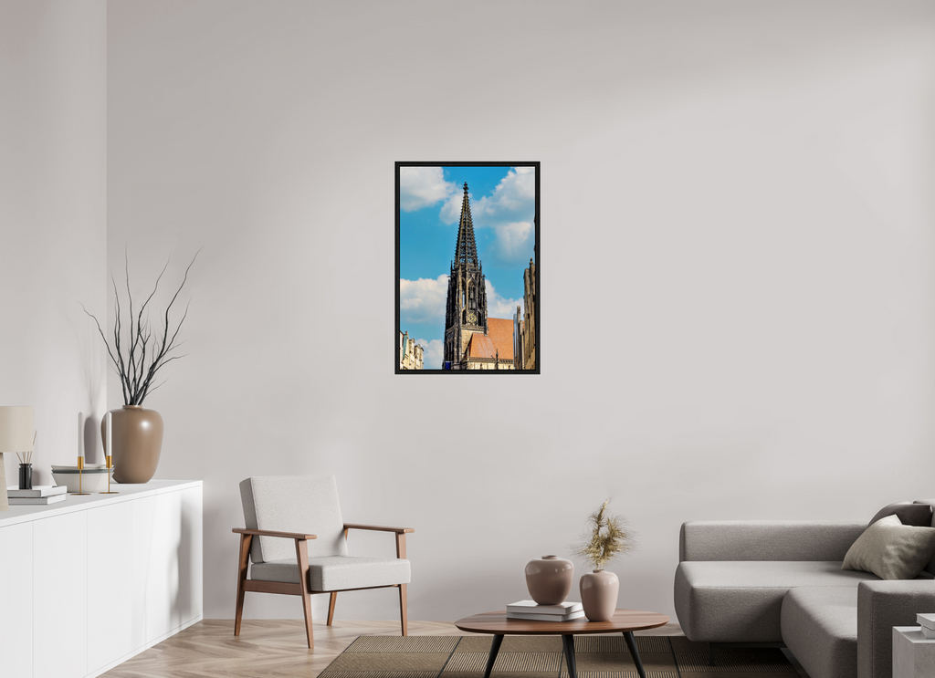 60 x 90 cm, Floater Frame Lambertikirche - Der Turm