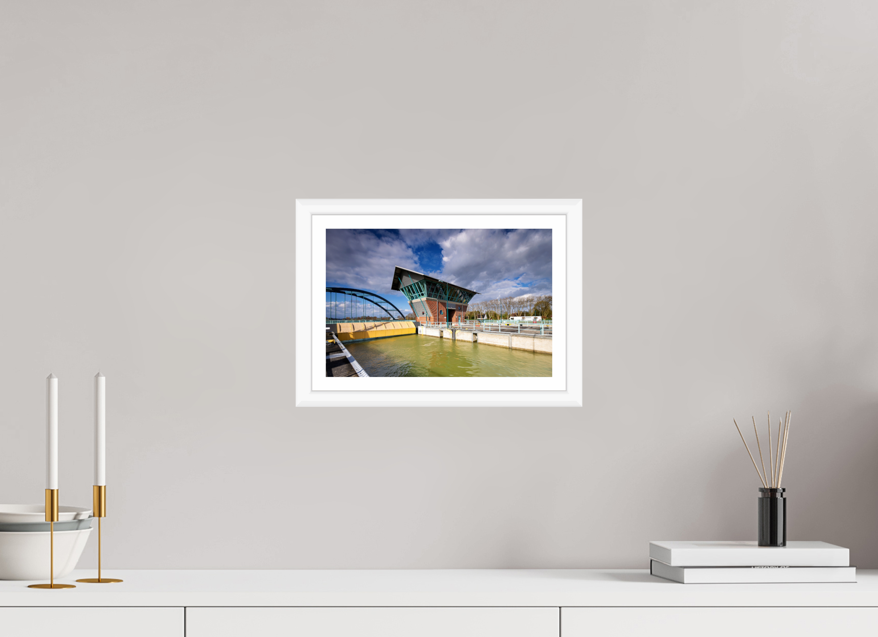 30 x 20 cm, Bern weiß und Rand Die Schleuse - Der Tower