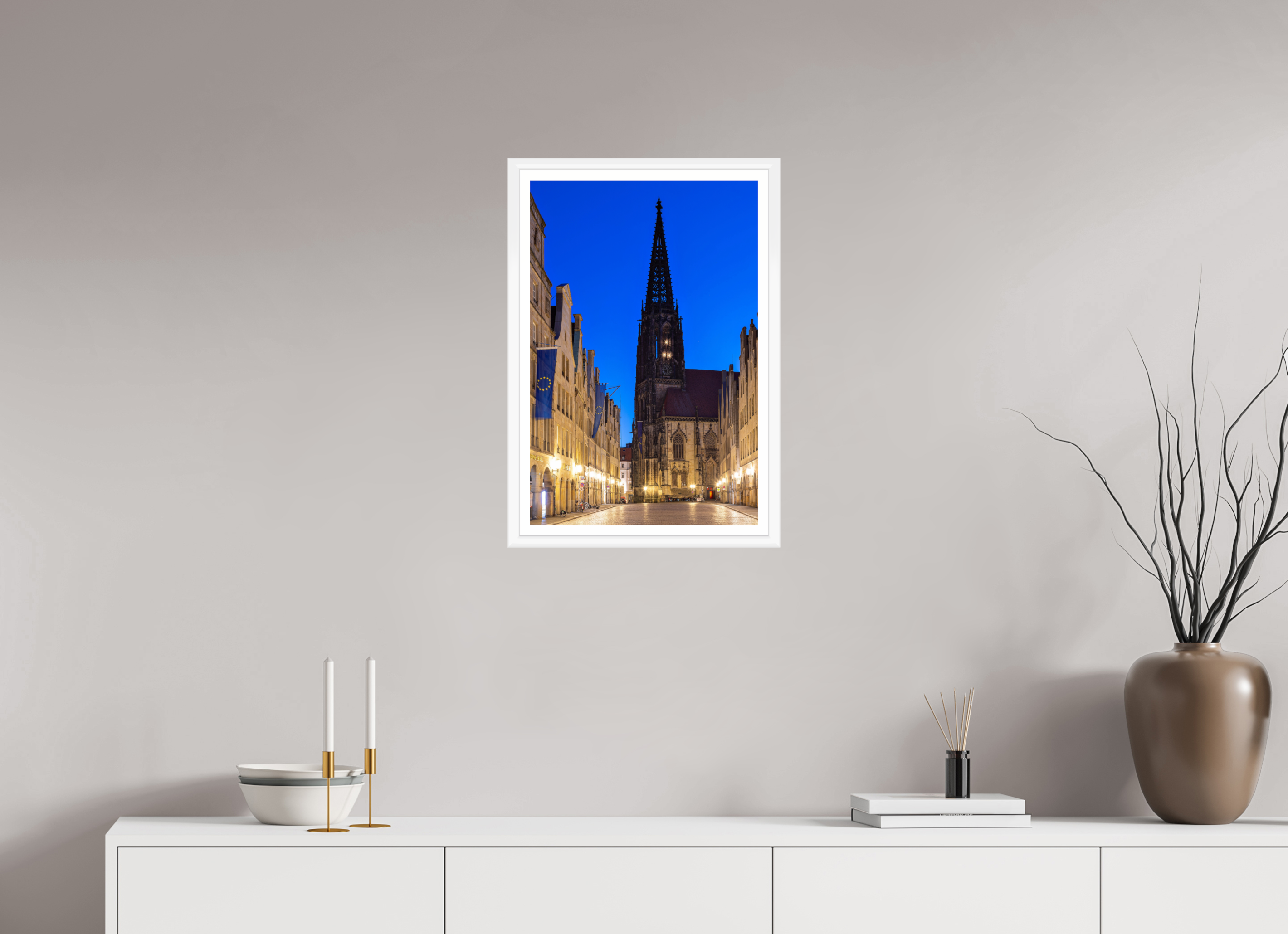 40 x 60 cm, Bern weiß und Rand Lamberti bei Nacht + Prinzipal