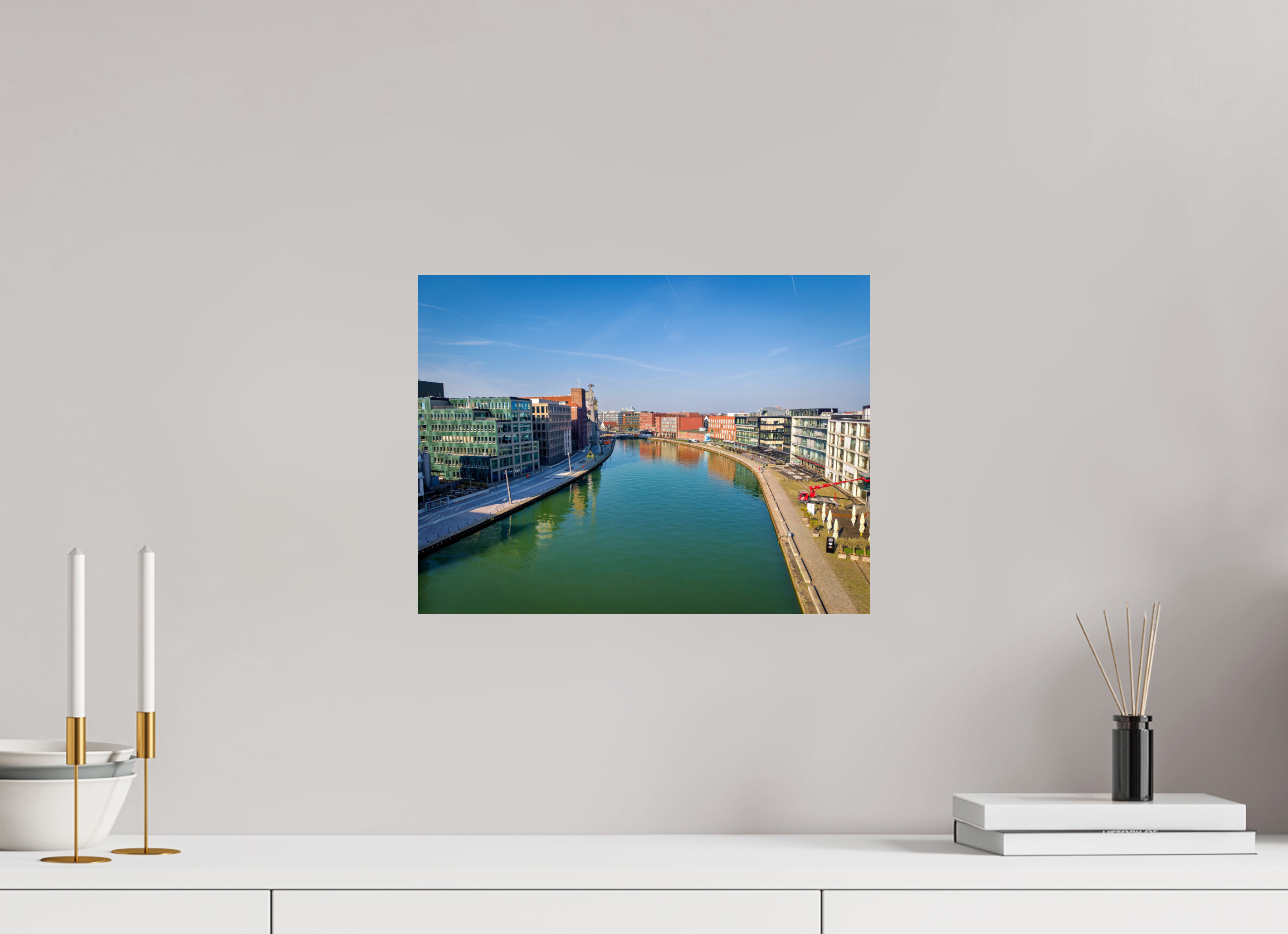 40 x 30 cm, Photo Print On Fuji Crystal DP II Münster Hafen – Ruhe zwischen Stahl und Wasser