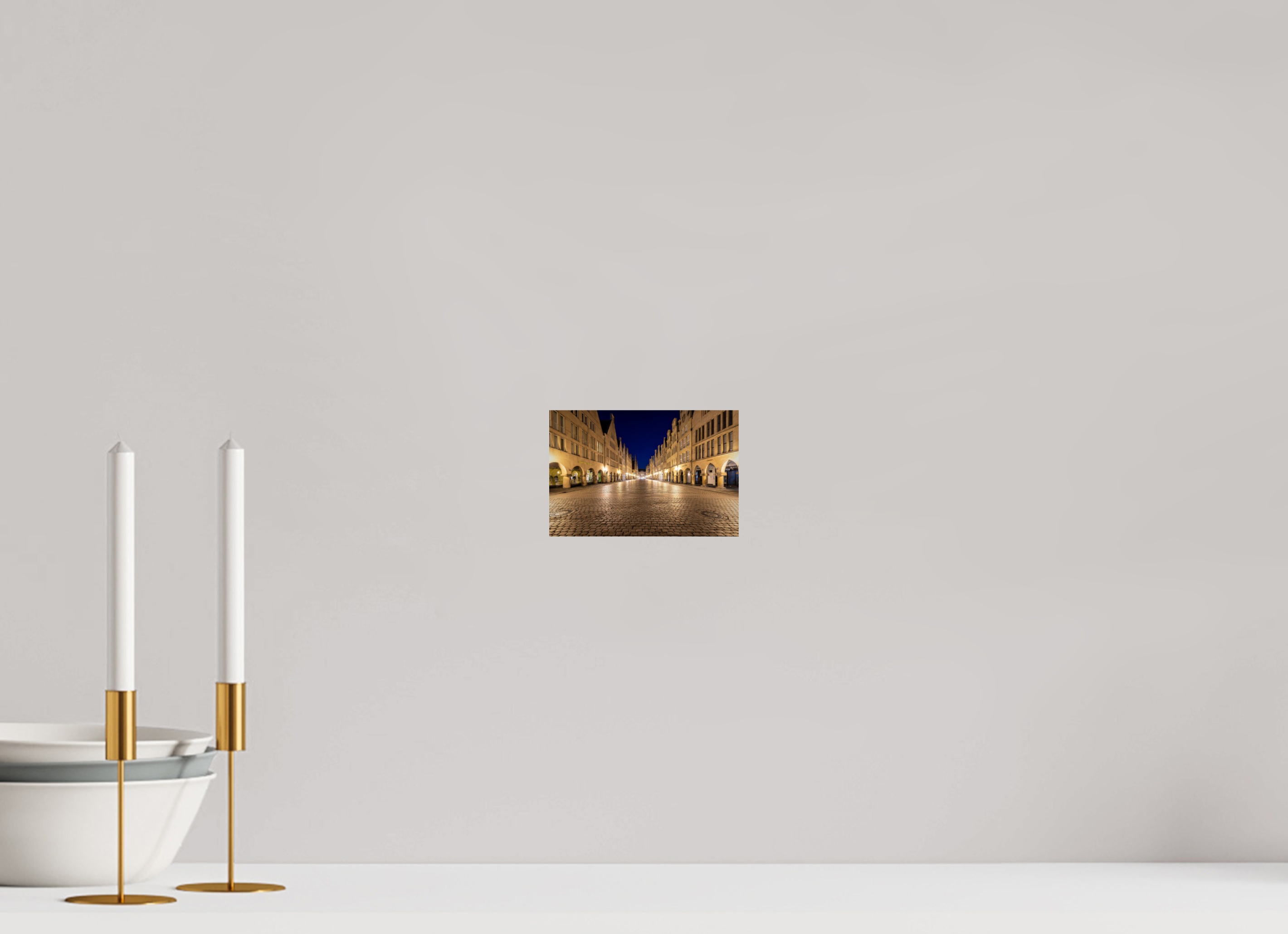 15 x 10 cm, Baryta - Fine Art Prinzipalmarkt bei Nacht