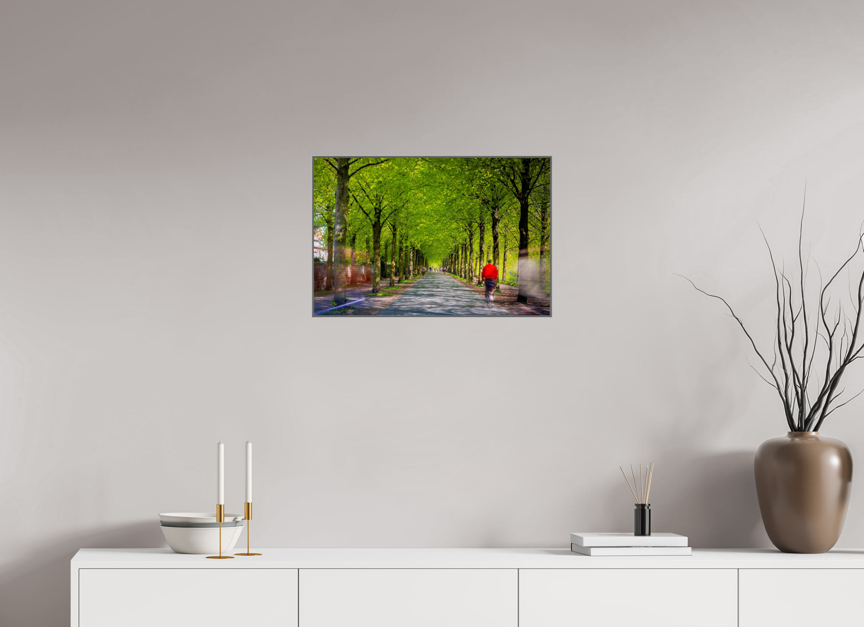 60 x 40 cm, Alurahmen 25mm Belebte Promenade