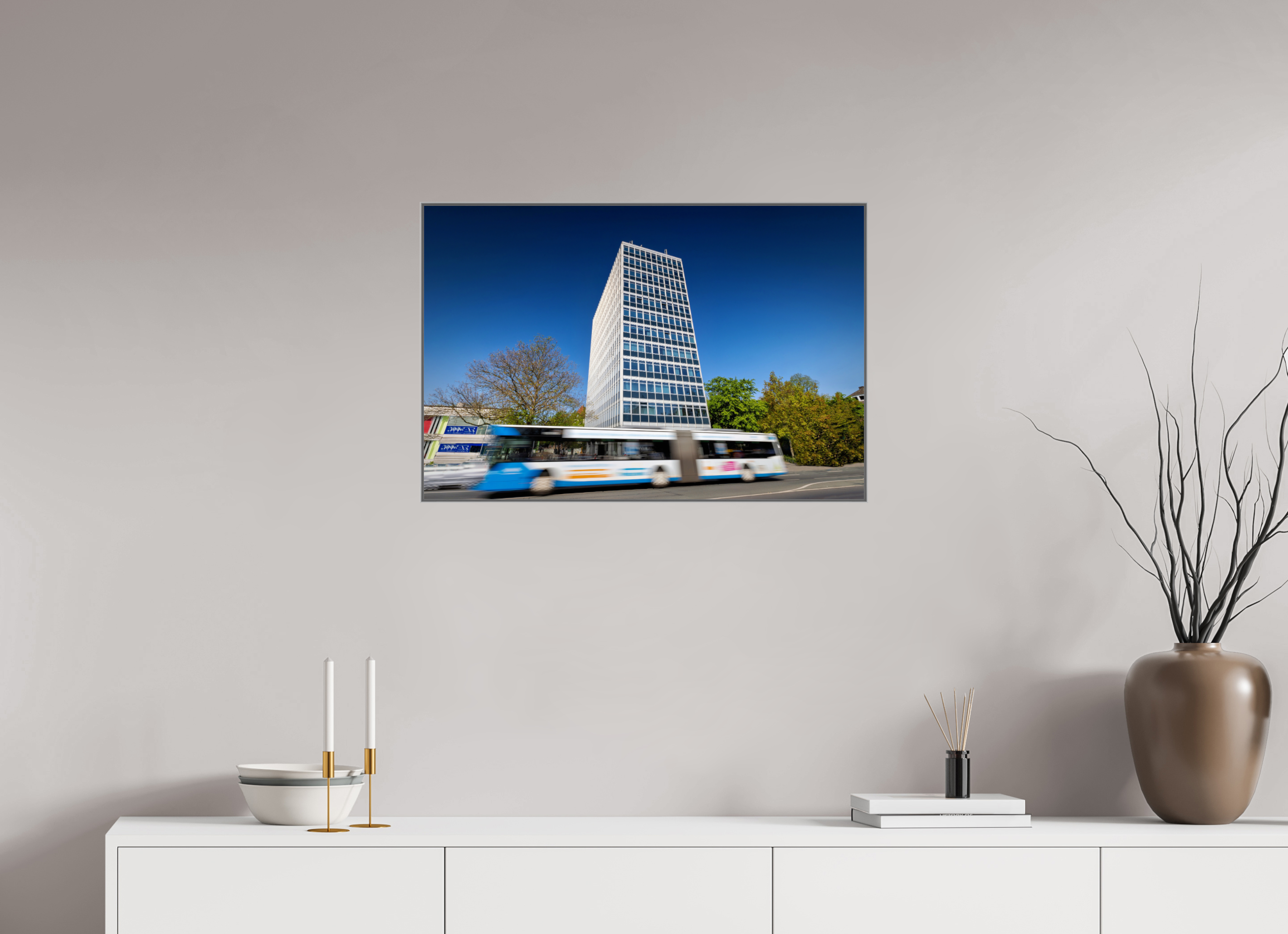75 x 50 cm, Alurahmen 25mm Servatii mit Bus