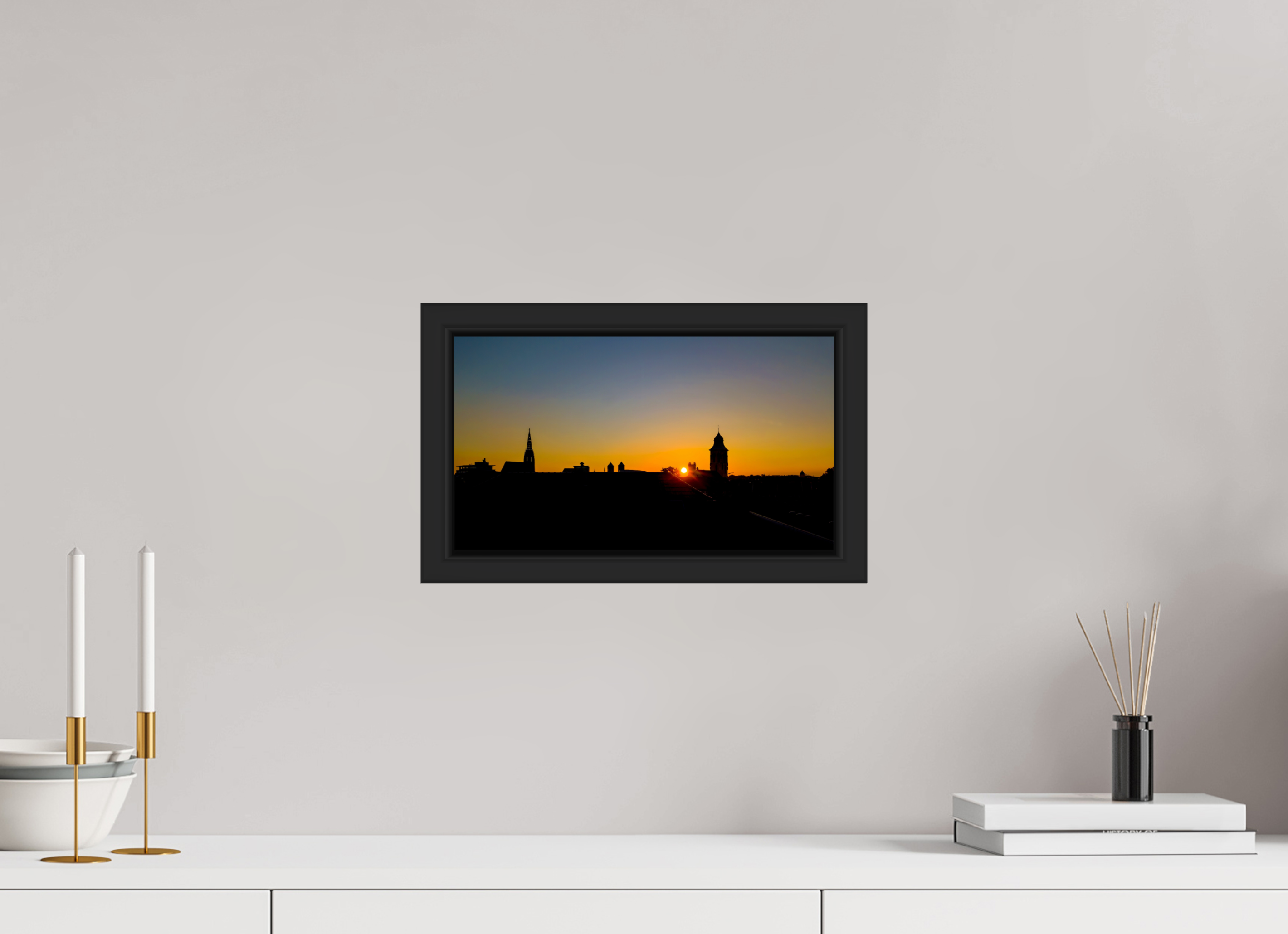 32 x 18 cm, Tokyo 20mm Schattenfuge 4mm Skyline / Sonnenuntergang