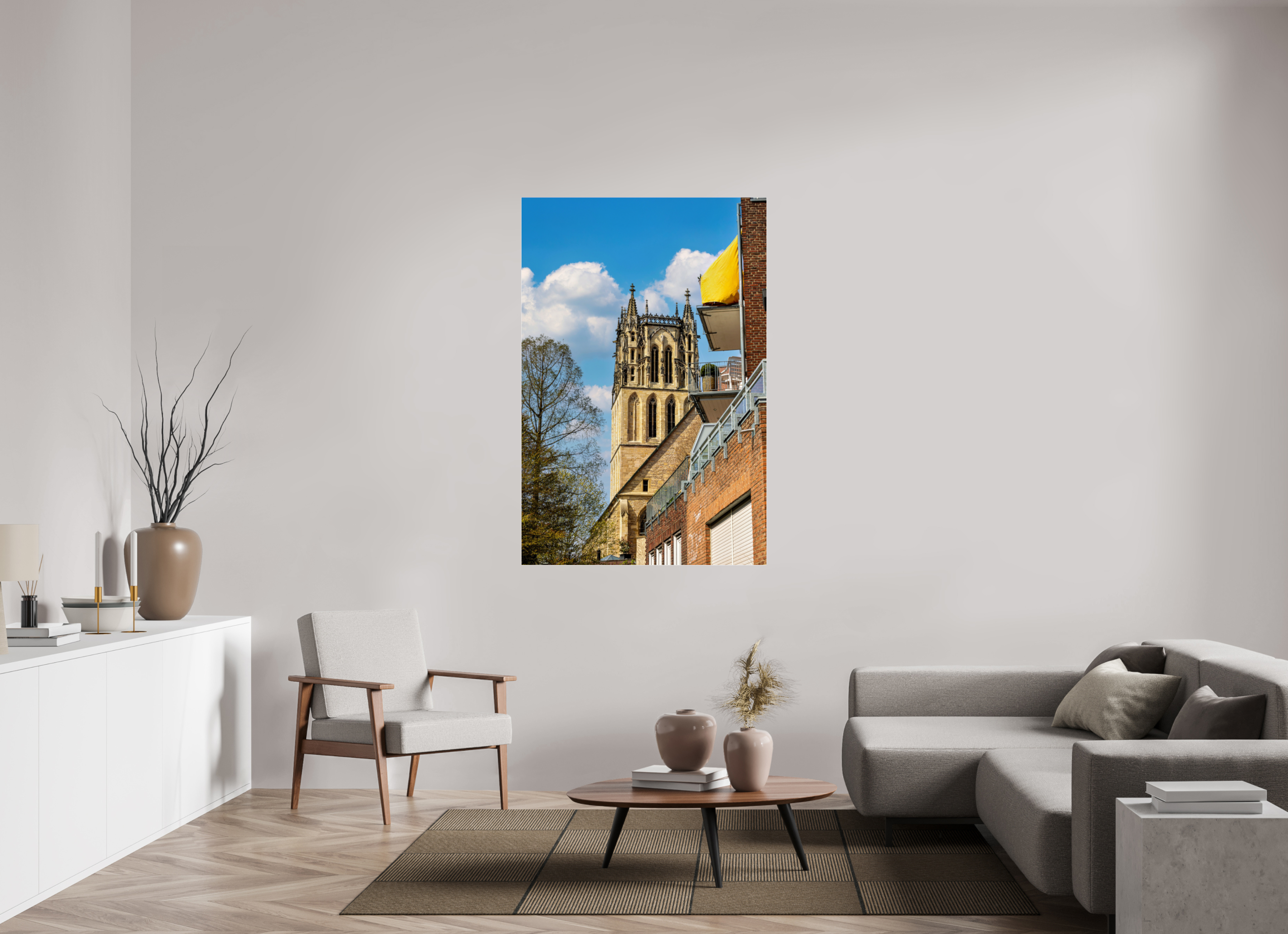 100 x 150 cm, Photo Print Under Acrylic Glass Überwasserkirche - im Hochformat